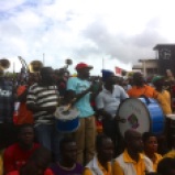 Ghana vs. Zambia: Tromme- und Blaskapellen sorgen for ununterbrochene Partystimmung